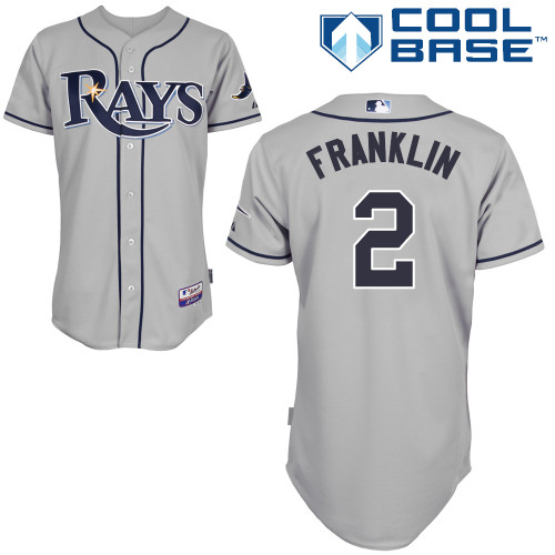 Nick Franklin #2 MLB Jersey-Tampa Bay Rays Men's Authentic Road Gray Cool Base Baseball Jersey
